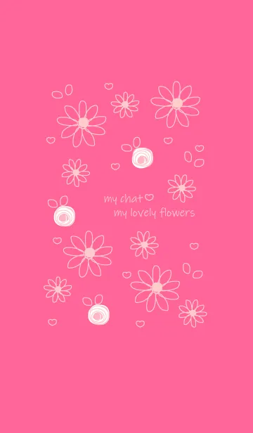 [LINE着せ替え] Light pink flowers drawing version 3の画像1