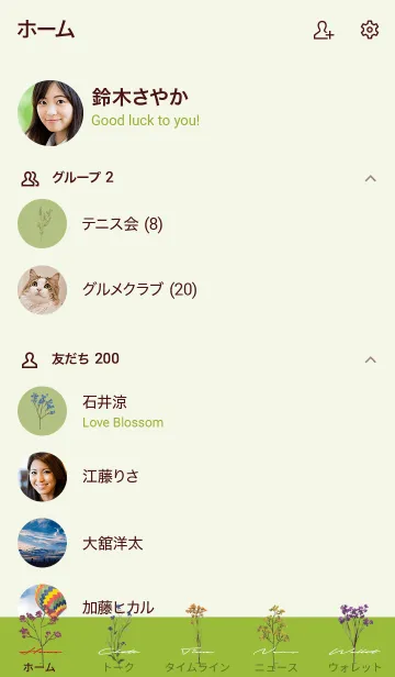 [LINE着せ替え] 黄緑 : Dried Flowerの画像2