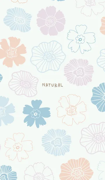 [LINE着せ替え] くすみカラー 花畑 ブルーの画像1