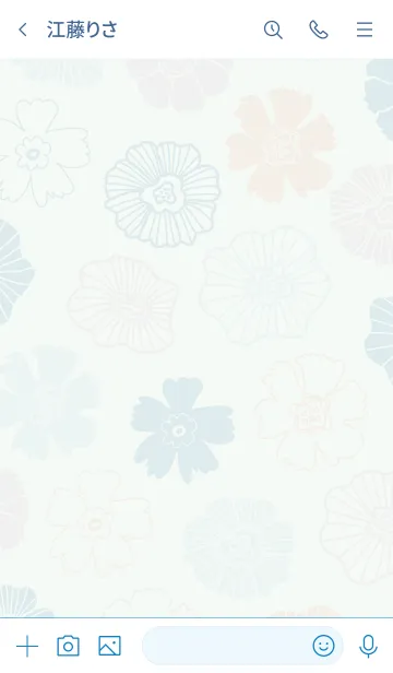 [LINE着せ替え] くすみカラー 花畑 ブルーの画像3