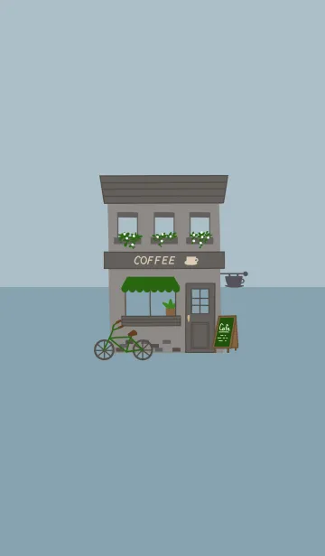 [LINE着せ替え] シンプル・cafe / くすみブルーグレーの画像1