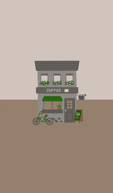 [LINE着せ替え] シンプル・cafe / くすみモカの画像1