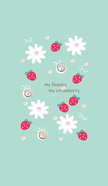 [LINE着せ替え] Cute flowers & Strawberry 2の画像1