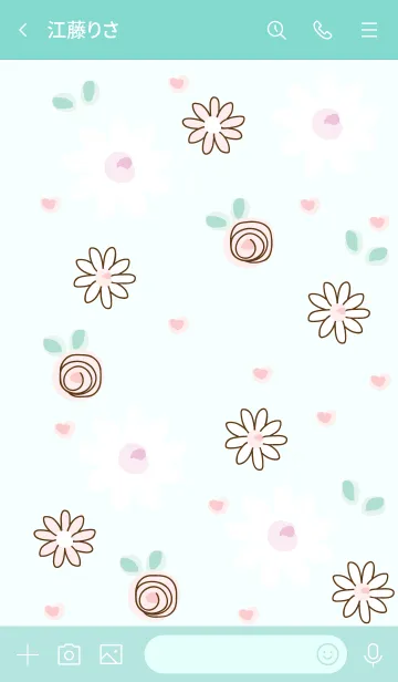 [LINE着せ替え] Cute flowers & Strawberry 2の画像3