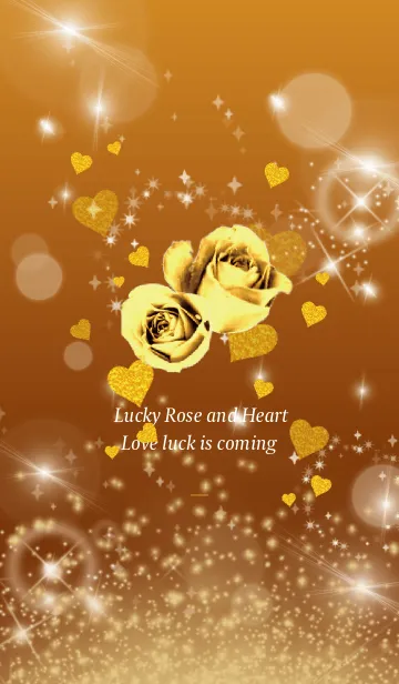 [LINE着せ替え] オレンジ : 運気UP！薔薇とハートの画像1