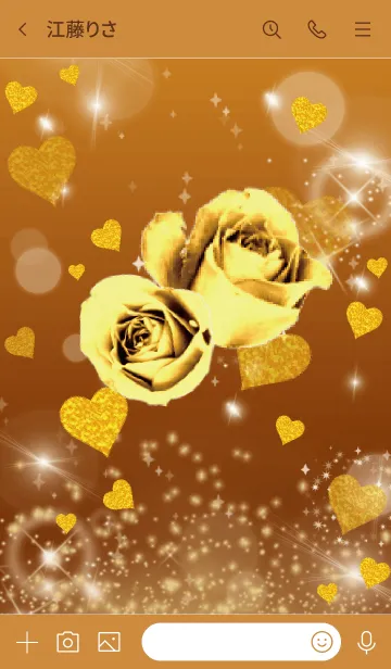 [LINE着せ替え] オレンジ : 運気UP！薔薇とハートの画像3