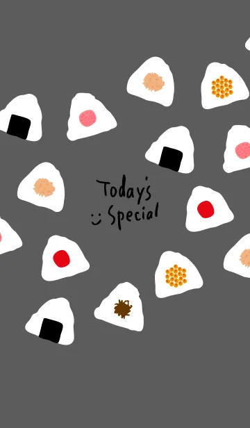 [LINE着せ替え] おにぎり スマイル 黒の画像1