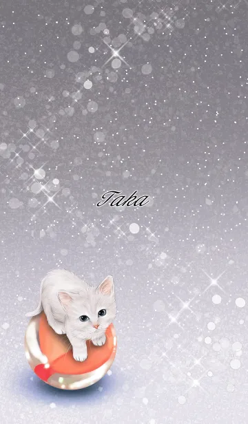 [LINE着せ替え] たか用 白猫とビー玉の画像1