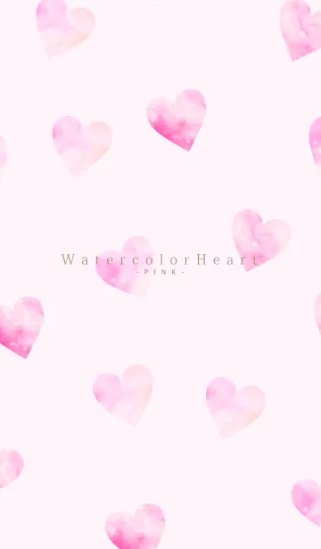 [LINE着せ替え] Watercolor Heart -PINK- 33の画像1