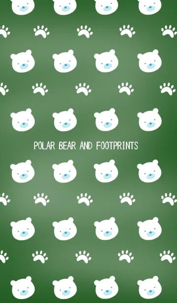 [LINE着せ替え] しろくまと足跡の着せかえ 黒板の画像1