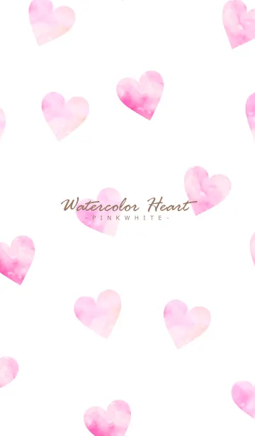 [LINE着せ替え] Watercolor Heart -PINKWHITE- 33の画像1