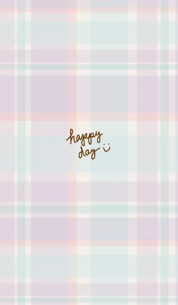 [LINE着せ替え] チェック柄 紫 スマイル付き5の画像1