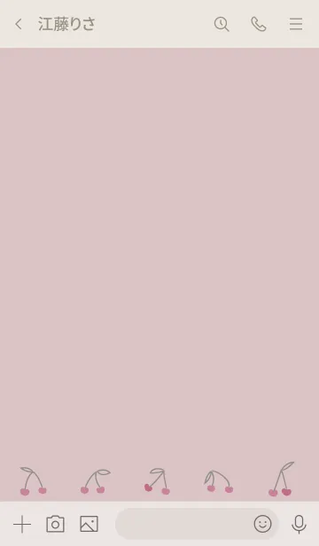 [LINE着せ替え] シンプルチェリー：くすみピンクの画像3