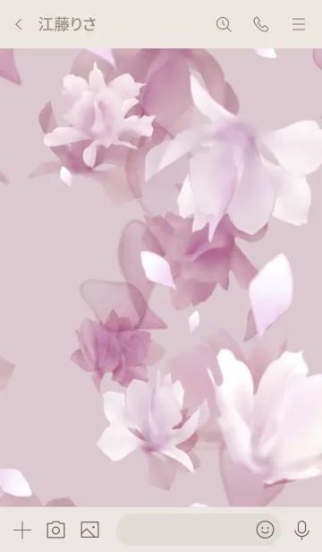 [LINE着せ替え] 大人クリアフラワー・ハート・ピンクの画像3