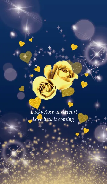 [LINE着せ替え] ネイビー : 運気UP！薔薇とハートの画像1
