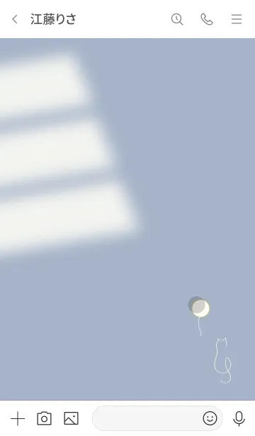 [LINE着せ替え] 月と猫のラインアート white ver.の画像3