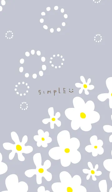 [LINE着せ替え] 白い花が可愛い パープル4の画像1