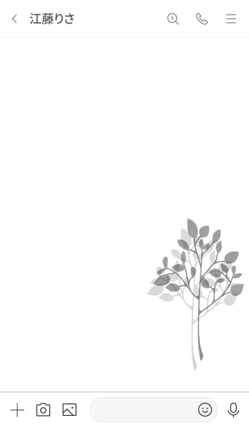 [LINE着せ替え] 北欧ボタニカル・ナチュラル・モノクロ木の画像3