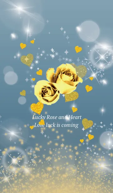 [LINE着せ替え] ベージュと青 : 運気UP！薔薇とハートの画像1