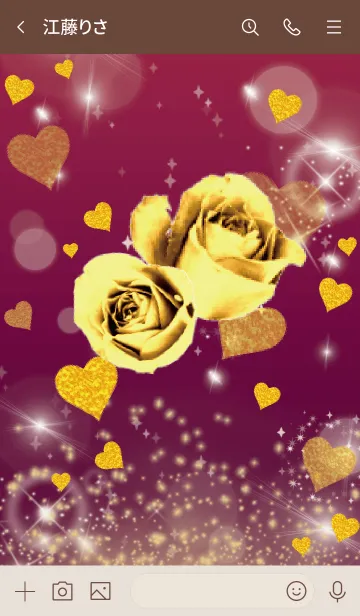 [LINE着せ替え] ボルドー : 運気UP！薔薇とハートの画像3