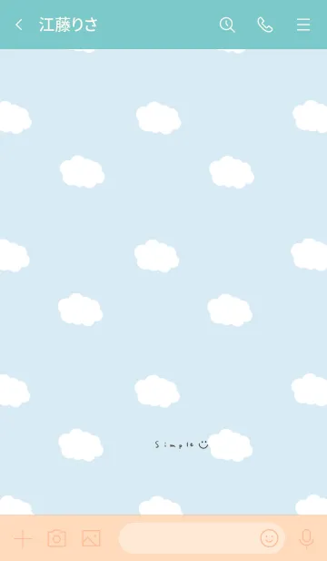 [LINE着せ替え] スカイブルーと雲。の画像3