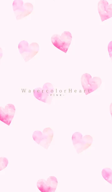 [LINE着せ替え] Watercolor Heart -PINK- 34の画像1