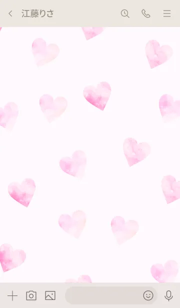 [LINE着せ替え] Watercolor Heart -PINK- 34の画像3