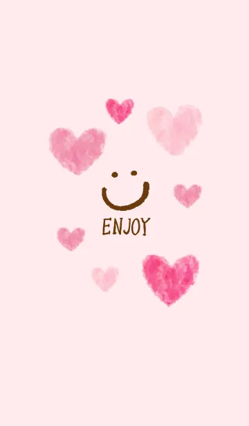 [LINE着せ替え] スマイル水彩ハート-4-の画像1