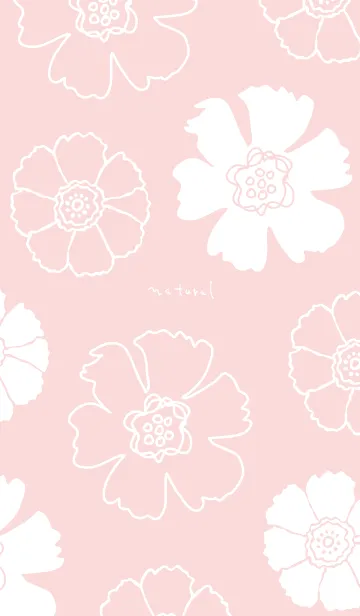 [LINE着せ替え] 2種の白い花 ピンク5の画像1