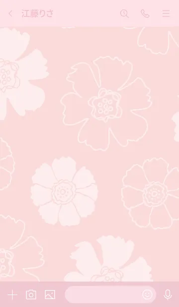 [LINE着せ替え] 2種の白い花 ピンク5の画像3