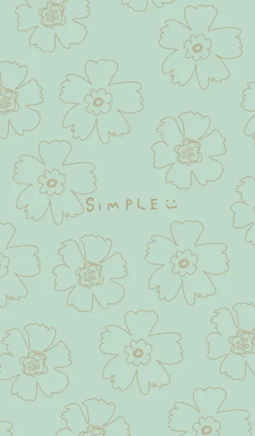 [LINE着せ替え] 線の花 グリーン4の画像1