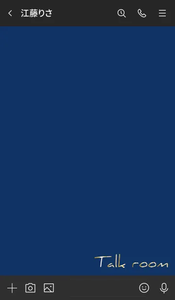 [LINE着せ替え] ネイビー : ゴールドサイン文字と四葉の画像3