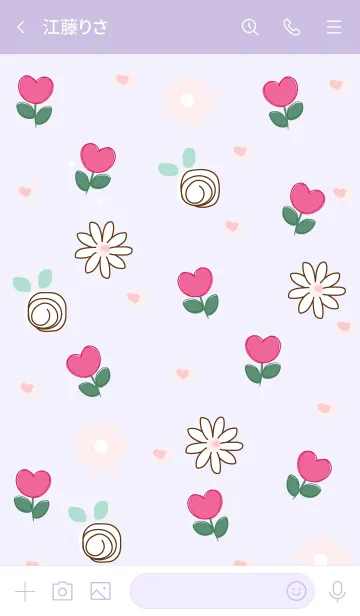 [LINE着せ替え] Minimal pink flowers 3 :)の画像3