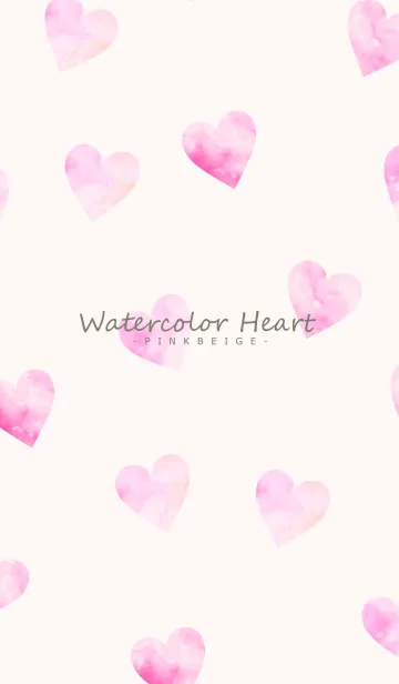 [LINE着せ替え] Watercolor Heart -PINKBEIGE- 34の画像1