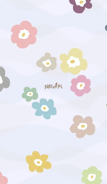 [LINE着せ替え] くすみカラー花々 パープルの画像1