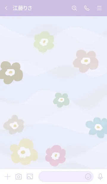 [LINE着せ替え] くすみカラー花々 パープルの画像3