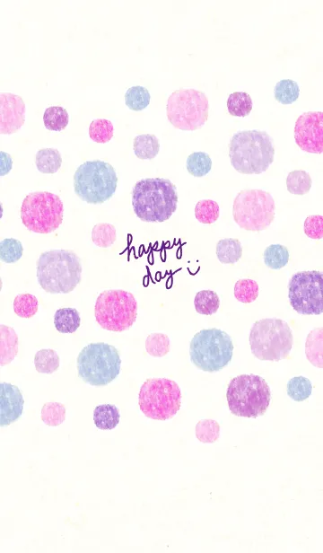 [LINE着せ替え] 水彩水玉パープルピンク15の画像1