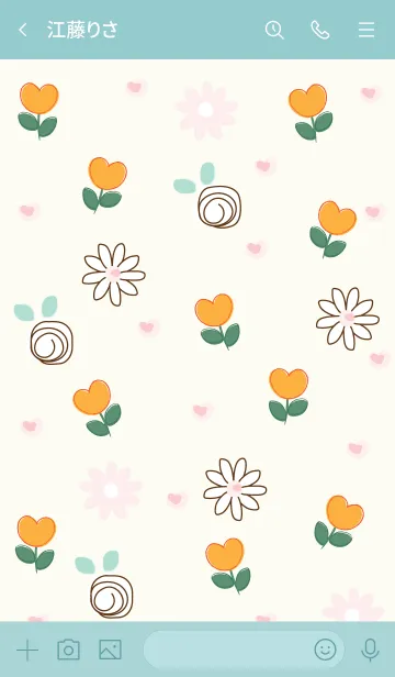 [LINE着せ替え] mini orange flowers 6の画像3