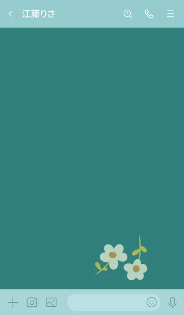 [LINE着せ替え] 青緑とシンプルな花の画像3
