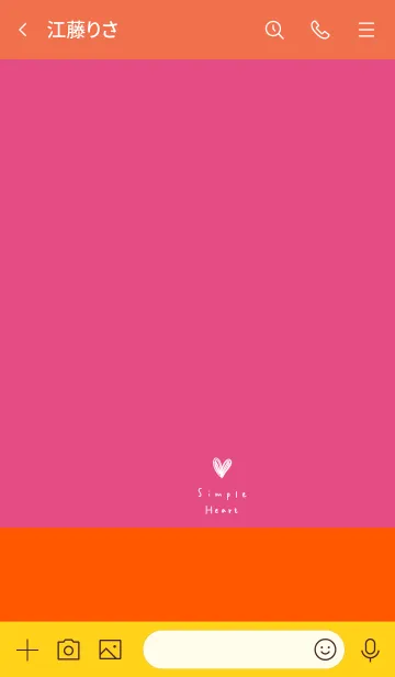 [LINE着せ替え] 派手。ピンクとオレンジ。シンプルハート。の画像3