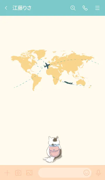 [LINE着せ替え] Travel around the world with the cat.の画像3