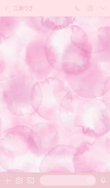 [LINE着せ替え] スマイル-水彩ピンク色30-の画像3