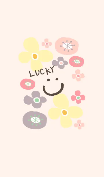 [LINE着せ替え] 北欧風お花ピンク-スマイル15-の画像1