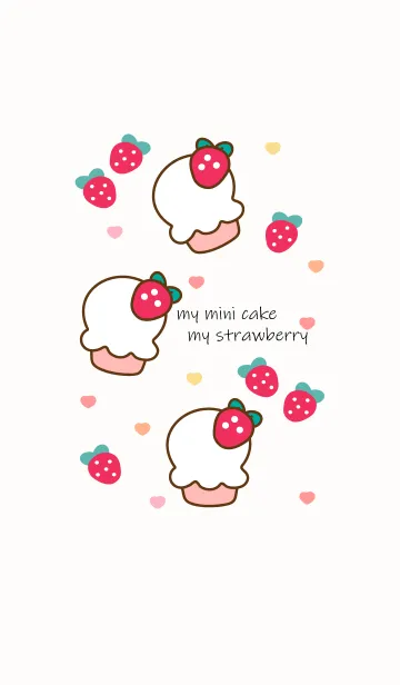 [LINE着せ替え] Mini cake & Strawberry 5の画像1