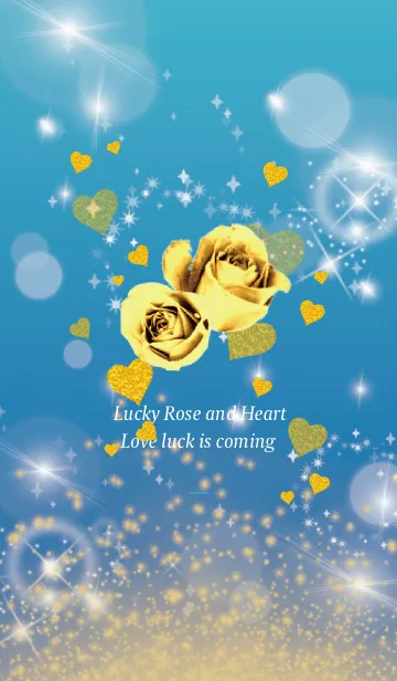 [LINE着せ替え] 青 : 運気UP！薔薇とハートの画像1