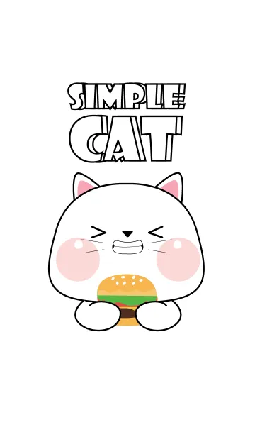 [LINE着せ替え] Simple So Pretty White Cat Theme (JP)の画像1