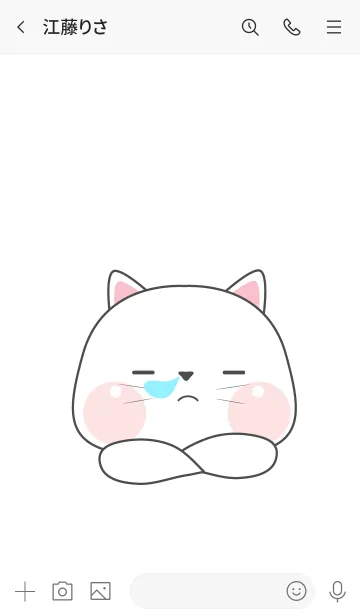 [LINE着せ替え] Simple So Pretty White Cat Theme (JP)の画像3