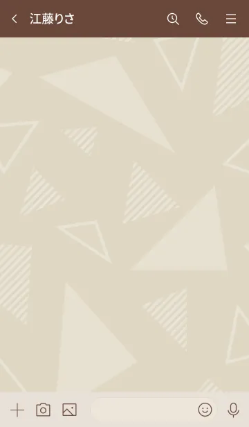 [LINE着せ替え] シンプル 白三角 ベージュ5の画像3