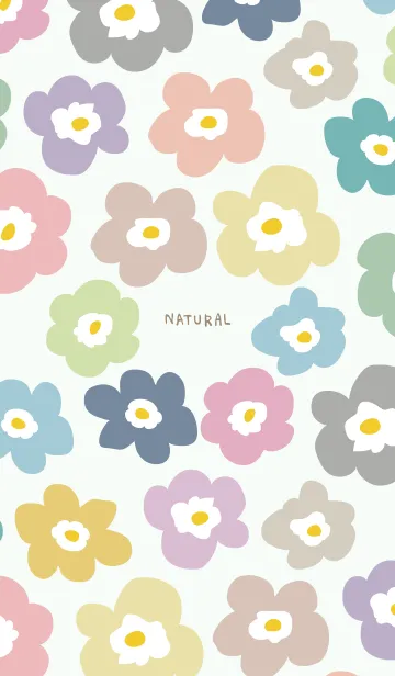 [LINE着せ替え] 北欧風お花 舞う グリーンの画像1