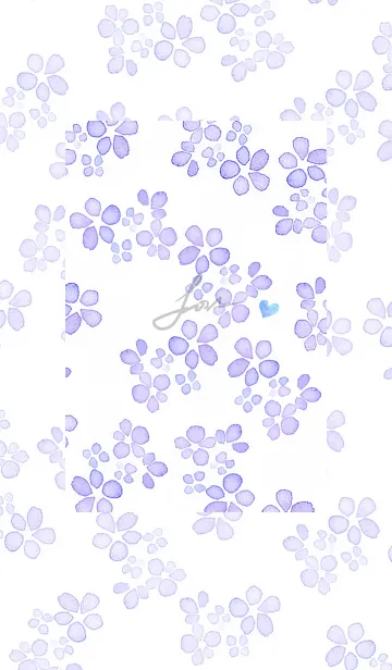 [LINE着せ替え] 水彩透明フラワー・穏やかパープルの画像1